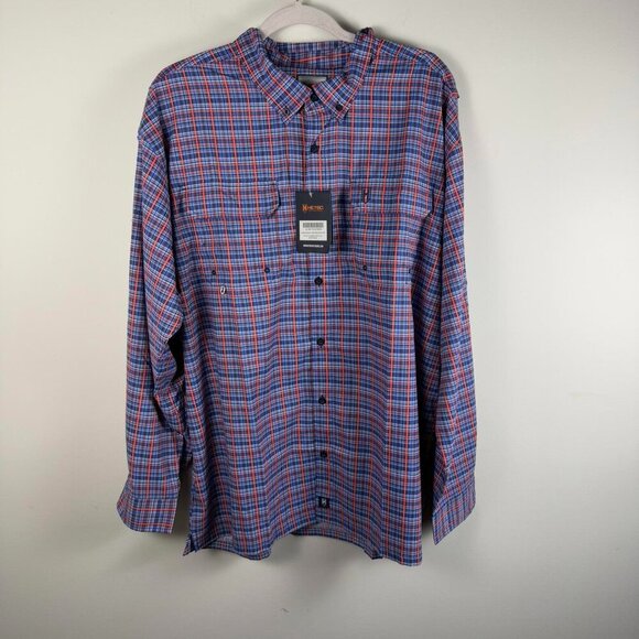 NWT HeyBo Beaufort Long Sleeve Performance Fishing Plaid Shirt XL - Picture 1 of 5